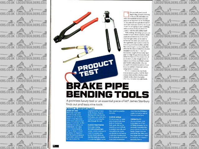 Brake Pipe bending review page